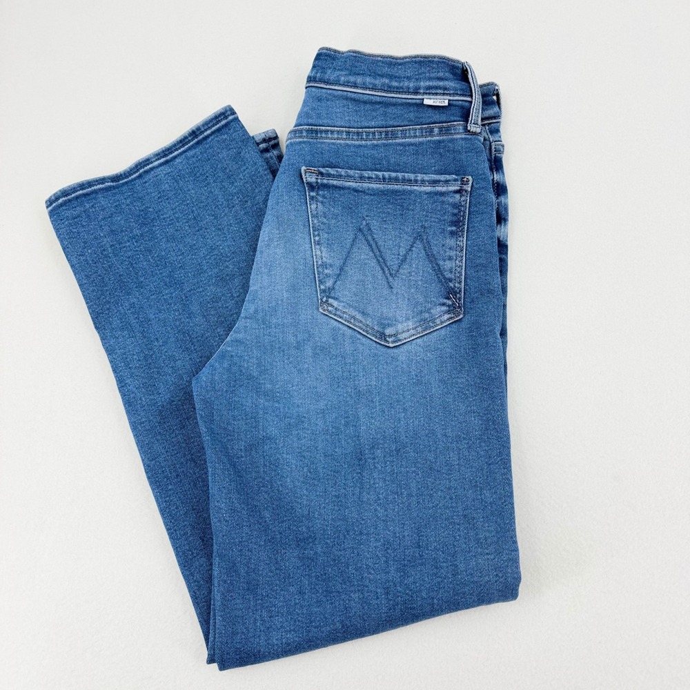 Mother The Rambler Zip Flood Jeans Women 29 Blue Straight Leg Excellent